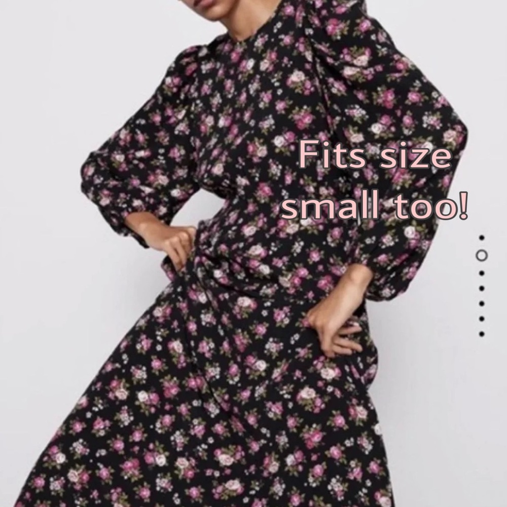Zara Floral Print Midi Dress
